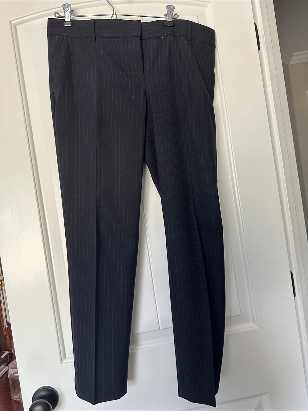 Navy Pinstripe Dress Pants
